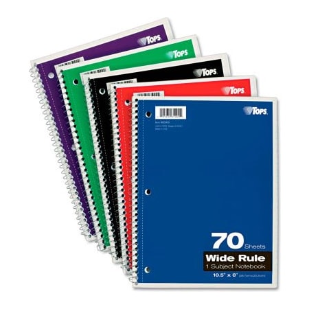 TOPS® Wirebound 1-Subject Notebook 65000, Wide, 8 X 10-1/2, 70 Sheets/Pad, 1 Pad/Pack